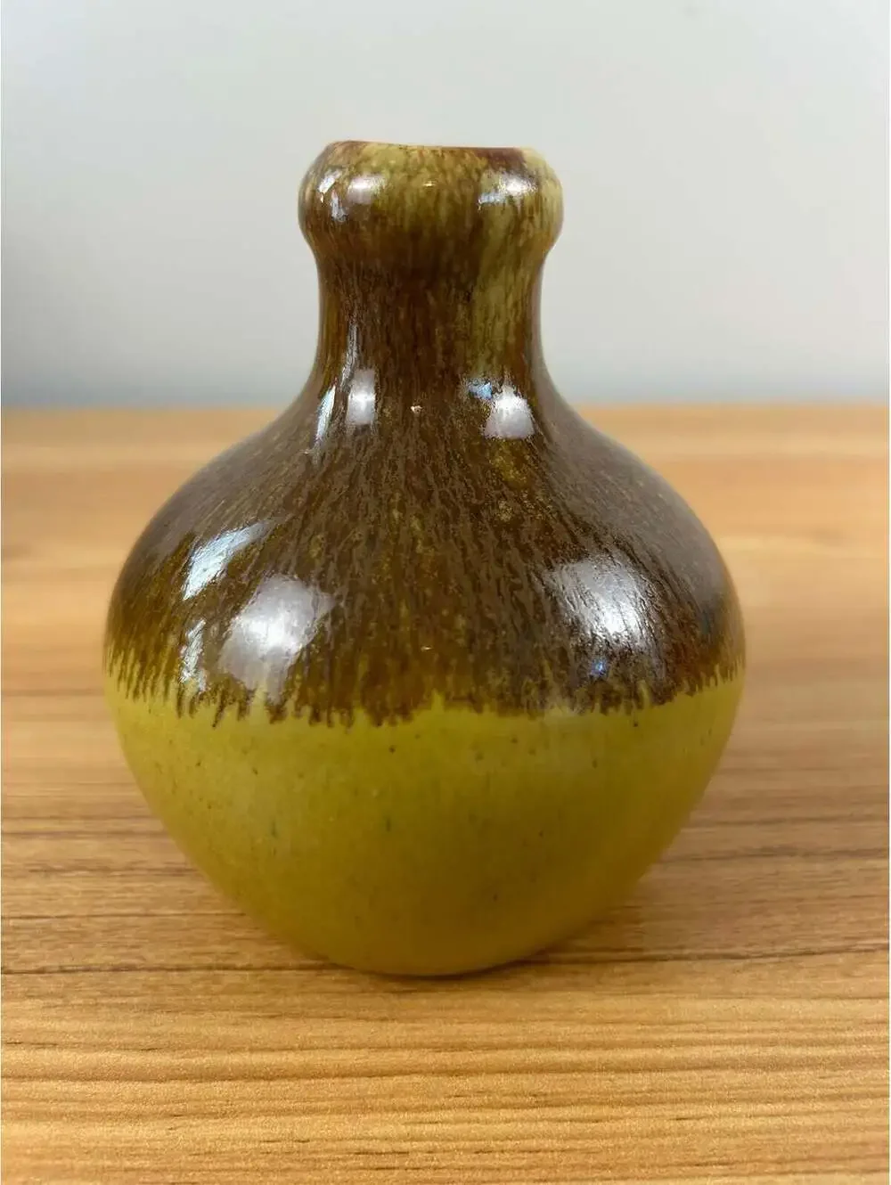 Pigeon Forge Pottery Tennessee Yellow Brown Drip Glaze Jug 4.5